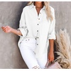 image:imageRVivimos Womens Fall Cotton Long Sleeve Oversized Loose Casual Button Down Shirts Blouses with PocketWhite