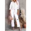 image:imageRVivimos Womens Fall Cotton Long Sleeve Oversized Loose Casual Button Down Shirts Blouses with PocketWhite