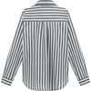 image:imageRVivimos Womens Fall Cotton Long Sleeves Roll Up Striped Casual V Neck Button Down Shirts BlousesBlack