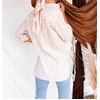 image:imageRVivimos Womens Fall Cotton Long Sleeves Roll Up Striped Casual V Neck Button Down Shirts BlousesDeeppink2