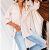image:imageRVivimos Womens Fall Cotton Long Sleeves Roll Up Striped Casual V Neck Button Down Shirts BlousesDeeppink2