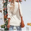 image:imageRVivimos Womens Fall Cotton Long Sleeves Roll Up Striped Casual V Neck Button Down Shirts BlousesKhaki2