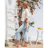 image:imageRVivimos Womens Fall Cotton Long Sleeves Roll Up Striped Casual V Neck Button Down Shirts BlousesKhaki2