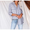 image:imageRVivimos Womens Fall Cotton Long Sleeves Roll Up Striped Casual V Neck Button Down Shirts BlousesNavyblue2