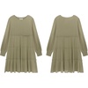 image:imageRVivimos Womens Fall Cotton Long Sleeves Ruffled Casual Loose Swing Flowy Tunic Mini DressArmygreen
