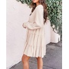 image:imageRVivimos Womens Fall Cotton Long Sleeves Ruffled Casual Loose Swing Flowy Tunic Mini DressBeige