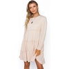 image:imageRVivimos Womens Fall Cotton Long Sleeves Ruffled Casual Loose Swing Flowy Tunic Mini DressBeige