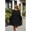 image:imageRVivimos Womens Fall Cotton Long Sleeves Ruffled Casual Loose Swing Flowy Tunic Mini DressBlack