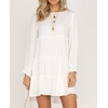 image:imageRVivimos Womens Fall Cotton Long Sleeves Ruffled Casual Loose Swing Flowy Tunic Mini DressWhite