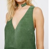 image:imageRVivimos Womens Fall Faux Suede Vintage V Neck Sleeveless Overall Dress with PocketsArmygreen