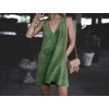 image:imageRVivimos Womens Fall Faux Suede Vintage V Neck Sleeveless Overall Dress with PocketsArmygreen