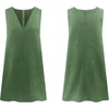 image:imageRVivimos Womens Fall Faux Suede Vintage V Neck Sleeveless Overall Dress with PocketsArmygreen