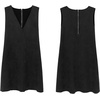 image:imageRVivimos Womens Fall Faux Suede Vintage V Neck Sleeveless Overall Dress with PocketsBlack