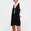 image:imageRVivimos Womens Fall Faux Suede Vintage V Neck Sleeveless Overall Dress with PocketsBlack
