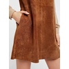 image:imageRVivimos Womens Fall Faux Suede Vintage V Neck Sleeveless Overall Dress with PocketsBrown
