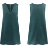 image:imageRVivimos Womens Fall Faux Suede Vintage V Neck Sleeveless Overall Dress with PocketsDarkteal