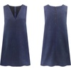 image:imageRVivimos Womens Fall Faux Suede Vintage V Neck Sleeveless Overall Dress with PocketsNavyblue