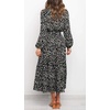 image:imageRVivimos Womens Fall Long Sleeve Casual Dresses Wrap V Neck Tiered Ruffle Flowy Midi Dress with BeltBlack