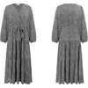 image:imageRVivimos Womens Fall Long Sleeve Casual Dresses Wrap V Neck Tiered Ruffle Flowy Midi Dress with BeltBlack2