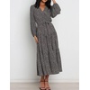 image:imageRVivimos Womens Fall Long Sleeve Casual Dresses Wrap V Neck Tiered Ruffle Flowy Midi Dress with BeltBlack2