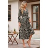 image:imageRVivimos Womens Fall Long Sleeve Casual Dresses Wrap V Neck Tiered Ruffle Flowy Midi Dress with BeltBlackfloral
