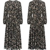 image:imageRVivimos Womens Fall Long Sleeve Casual Dresses Wrap V Neck Tiered Ruffle Flowy Midi Dress with BeltBlackfloral