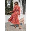 image:imageRVivimos Womens Fall Long Sleeve Casual Dresses Wrap V Neck Tiered Ruffle Flowy Midi Dress with BeltOrange