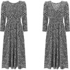 image:imageRVivimos Womens Fall Long Sleeve Crew Neck Casual Polka Dots Midi Dress with PocketsBlack