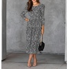 image:imageRVivimos Womens Fall Long Sleeve Crew Neck Casual Polka Dots Midi Dress with PocketsBlack