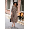 image:imageRVivimos Womens Fall Long Sleeve Crew Neck Casual Polka Dots Midi Dress with PocketsKhaki