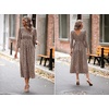 image:imageRVivimos Womens Fall Long Sleeve Crew Neck Casual Polka Dots Midi Dress with PocketsKhaki