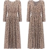 image:imageRVivimos Womens Fall Long Sleeve Crew Neck Casual Polka Dots Midi Dress with PocketsKhaki