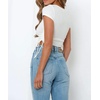 image:imageRVivimos Womens Fall Long Sleeve T Shirts Ruched Drawstrings Knit Stretchy Slim Crop TopsWhiteshortsleeve