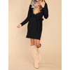 image:imageRVivimos Womens Fall Sweater Dress Casual Long Sleeve Crew Neck Elastic Knit Elegant Mini Dress with BeltBlack