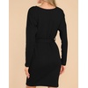 image:imageRVivimos Womens Fall Sweater Dress Casual Long Sleeve Crew Neck Elastic Knit Elegant Mini Dress with BeltBlack