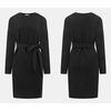 image:imageRVivimos Womens Fall Sweater Dress Casual Long Sleeve Crew Neck Elastic Knit Elegant Mini Dress with BeltBlack