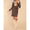image:imageRVivimos Womens Fall Sweater Dress Casual Long Sleeve Crew Neck Elastic Knit Elegant Mini Dress with BeltBrown