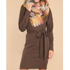 image:imageRVivimos Womens Fall Sweater Dress Casual Long Sleeve Crew Neck Elastic Knit Elegant Mini Dress with BeltBrown