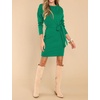 image:imageRVivimos Womens Fall Sweater Dress Casual Long Sleeve Crew Neck Elastic Knit Elegant Mini Dress with BeltGreen