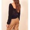 image:imageRVivimos Womens Fall Velvet Long Sleeves Square Neckline Casual Vintage Crop Tops BlouseBlack