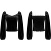image:imageRVivimos Womens Fall Velvet Long Sleeves Square Neckline Casual Vintage Crop Tops BlouseBlack