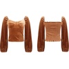image:imageRVivimos Womens Fall Velvet Long Sleeves Square Neckline Casual Vintage Crop Tops BlouseBrown