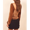 image:imageRVivimos Womens Fall Velvet Long Sleeves Square Neckline Casual Vintage Crop Tops BlouseBrown