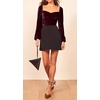 image:imageRVivimos Womens Fall Velvet Long Sleeves Square Neckline Casual Vintage Crop Tops BlouseWinered