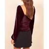 image:imageRVivimos Womens Fall Velvet Long Sleeves Square Neckline Casual Vintage Crop Tops BlouseWinered