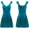 image:imageRVivimos Womens Fall Velvet Party Dress Sleeveless V Neck Empire Waist Elastic Fit and Flare Swing Mini DressDarkteal