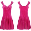 image:imageRVivimos Womens Fall Velvet Party Dress Sleeveless V Neck Empire Waist Elastic Fit and Flare Swing Mini DressHotpink