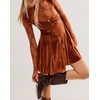 image:imageRVivimos Womens Fall Velvet Party Dress Sleeveless V Neck Empire Waist Elastic Fit and Flare Swing Mini DressRustbrown