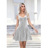 image:imageRVivimos Womens Fall Velvet Party Dress Sleeveless V Neck Empire Waist Elastic Fit and Flare Swing Mini DressSilver