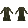 image:imageRVivimos Womens Fall Winter Long Sleeves VNeck Casual Button Down Knit Sweater Midi DressArmygreen
